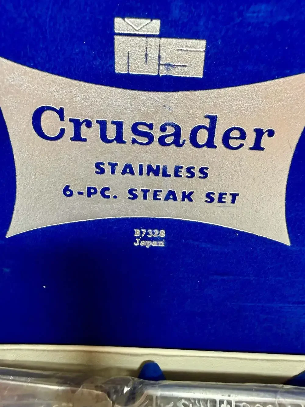 Vintage Nasco Crusader 6-Piece Stainless Steel Steak Knife Set with Medieval Kni